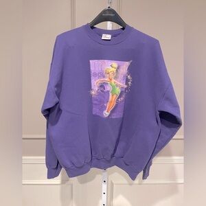 Vintage Tinkerbell 90s Disney Store purple sweatshirt XL Disney World Retro